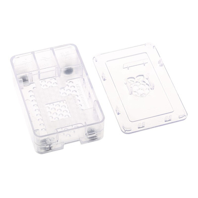 DesignSpark ABS Case for use with Raspberry Pi 2B, Raspberry Pi 3B, Raspberry Pi 3B+ in Clear