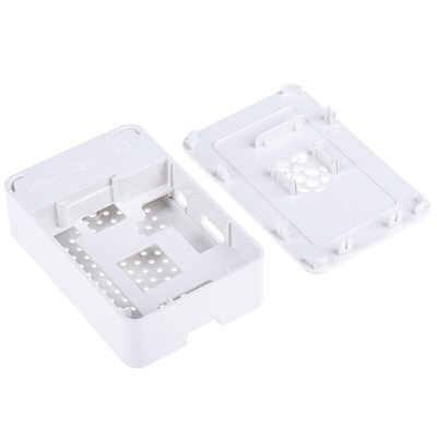 DesignSpark ABS Case for use with Raspberry Pi 2B, Raspberry Pi 3B, Raspberry Pi 3B+ in White