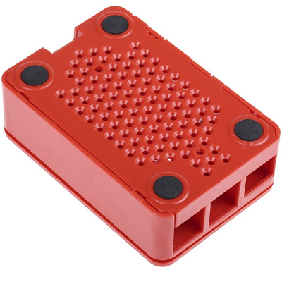 DesignSpark ABS Case for use with Raspberry Pi 2B, Raspberry Pi 3B, Raspberry Pi 3B+ in Red