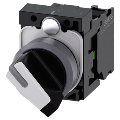 Siemens 2 Position Selector Switch Complete - (NO) 22mm Cutout Diameter, Illuminated