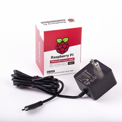 Raspberry Pi Power Supply, USB Type C with US Plug Type, 1.5m