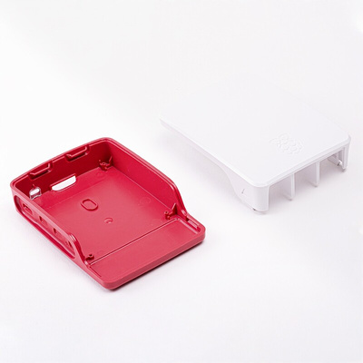 Raspberry Pi Plastic Case for use with Raspberry Pi 4B in Red, White
