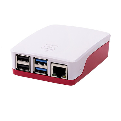 Raspberry Pi Plastic Case for use with Raspberry Pi 4B in Red, White