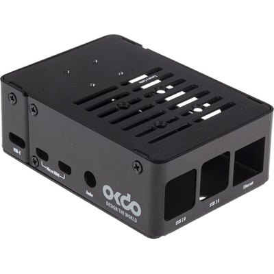 Okdo Steel Case for use with Raspberry Pi 4 in Black