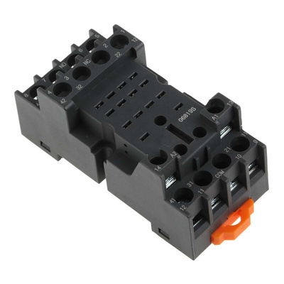 RS PRO 14 Pin 300V DIN Rail Relay Socket, for use with RS PRO RKE & RKF 14 Pin Relays