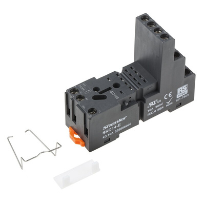 RS PRO 14 Pin 300V DIN Rail Relay Socket, for use with RS PRO RKE & RKF 14 Pin Relays