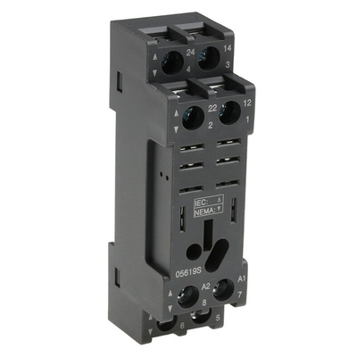 RS PRO 8 Pin 300V DIN Rail Relay Socket, for use with RS PRO RKL Relays DPDT