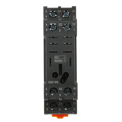 RS PRO 8 Pin 300V DIN Rail Relay Socket, for use with RS PRO RKL Relays DPDT