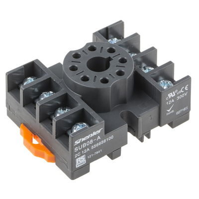 RS PRO 8 Pin 300V DIN Rail Relay Socket, for use with RS PRO RUB Relays