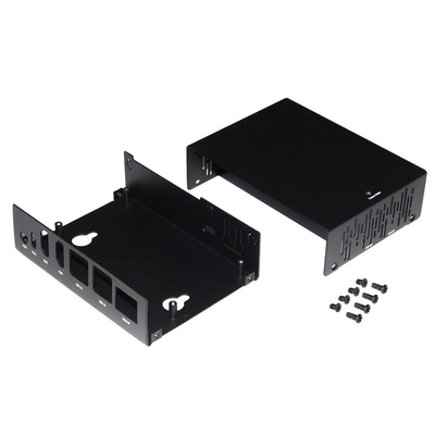 Okdo Metal ROCK SBC Case for use with ROCK 5 Model B Single Board Computer, Black