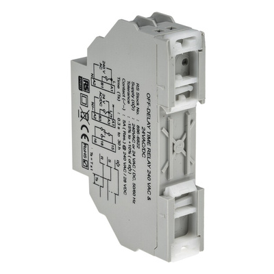 RS PRO DIN Rail Mount Timer Relay, 24V ac, 1-Contact, 0.3 s → 30h, 1-Function, SPDT