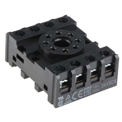 Omron 8 Pin 250V ac DIN Rail Relay Socket, for use with MK2PD-I, MK2PD-S, MK2P-I, MK2PND-I, MK2PND-S, MK2PN-I, MK2PN-S,