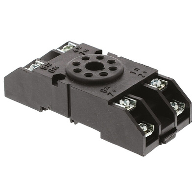 Tempatron 8 Pin 250V ac DIN Rail, Panel Mount Relay Socket, for use with Octal Relay