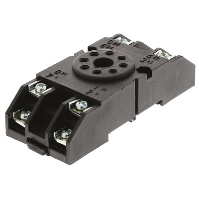 Tempatron 8 Pin 250V ac DIN Rail, Panel Mount Relay Socket, for use with Octal Relay