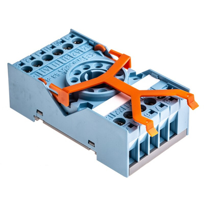 Releco MRC 11 Pin 250V ac DIN Rail Relay Socket, for use with MRC Series 11-Pin Relay