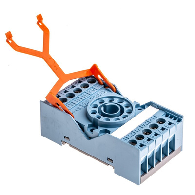 Releco MRC 11 Pin 250V ac DIN Rail Relay Socket, for use with MRC Series 11-Pin Relay