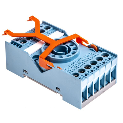 Releco MRC 11 Pin 250V ac DIN Rail Relay Socket, for use with MRC Series 11-Pin Relay