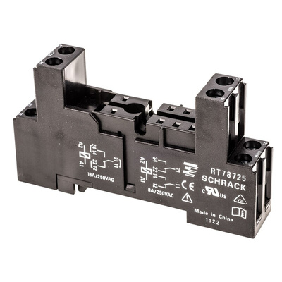 TE Connectivity 8 Pin 240V ac DIN Rail Relay Socket, for use with RT Series