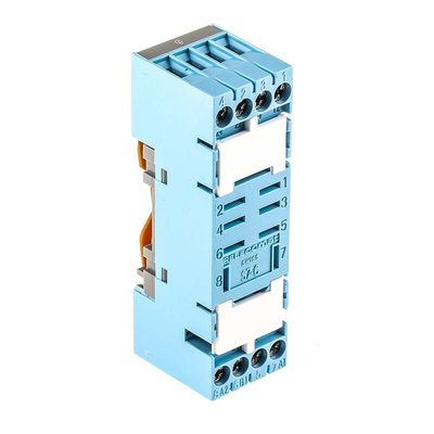 Releco MRC 8 Pin 250V ac DIN Rail Relay Socket, for use with C80 Series Time Relays