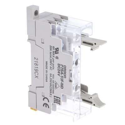 Omron P7SA 10 Pin 24V dc DIN Rail Relay Socket, for use with G7SA Series