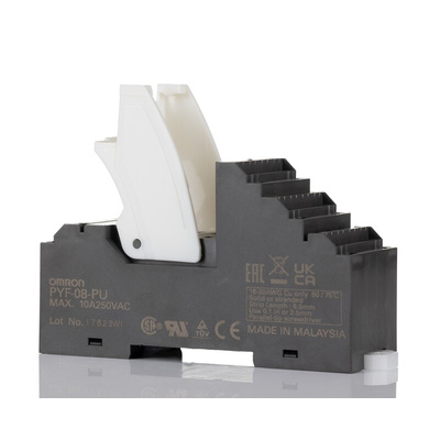 Omron PYF 8 Pin 250V ac DIN Rail Relay Socket, for use with MY Series General Purpose Relay