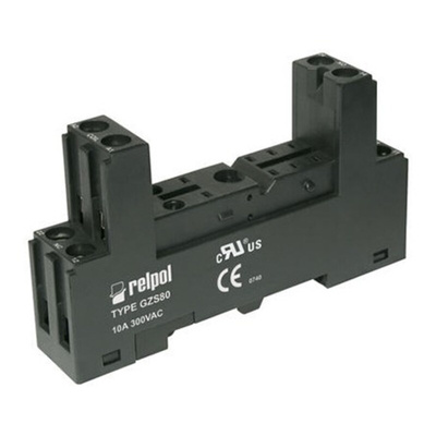 Relpol 8 Pin 300V ac DIN Rail Relay Socket for use with Various Series