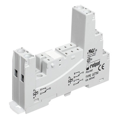 Relpol 8 Pin 300V ac DIN Rail Relay Socket for use with Various Series