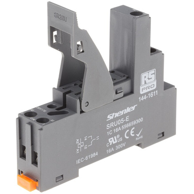 RS PRO 300V ac DIN Rail Relay Socket, for use with RFT Relay