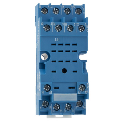 Finder 94 14 Pin 250V ac DIN Rail, Panel Mount Relay Socket, for use with 55.34 Series Relay