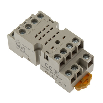 Omron PYF 14 Pin 250V ac DIN Rail Relay Socket, for use with MY4IN, MY4IN1, MY4IN1-D2, MY4IN-CR, MY4IN-D2, MY4N, MY4N1,