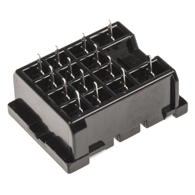 Omron 14 Pin 250V ac PCB Mount Relay Socket, for use with MY4IN, MY4IN1, MY4IN1-D2, MY4IN-CR, MY4IN-D2, MY4N, MY4N1,