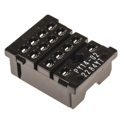 Omron 14 Pin 250V ac PCB Mount Relay Socket, for use with MY4IN, MY4IN1, MY4IN1-D2, MY4IN-CR, MY4IN-D2, MY4N, MY4N1,
