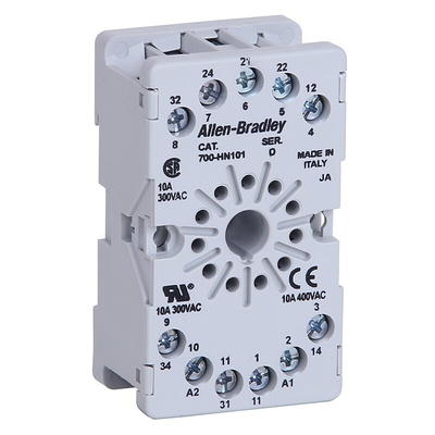 Rockwell Automation 700-HN 11 Pin 300V DIN Rail, Panel Mount Relay Socket, for use with 700-HA Relay