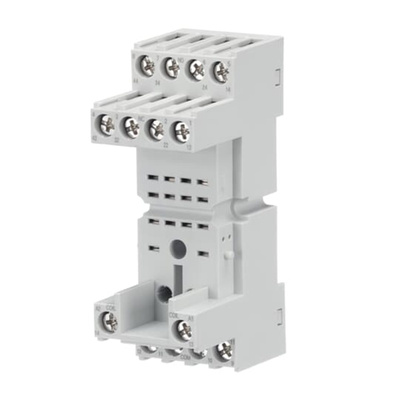 ABB CR-M DIN Rail Relay Socket, for use with CR-M Interface Relay