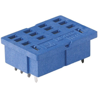 Finder 96 8 Pin 250V ac PCB Mount Relay Socket, for use with 56.34