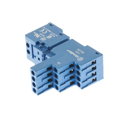 Finder 94 14 Pin 250V ac Screw Fitting Relay Socket, for use with 55.34, 85.04, 55.32 Series Relay