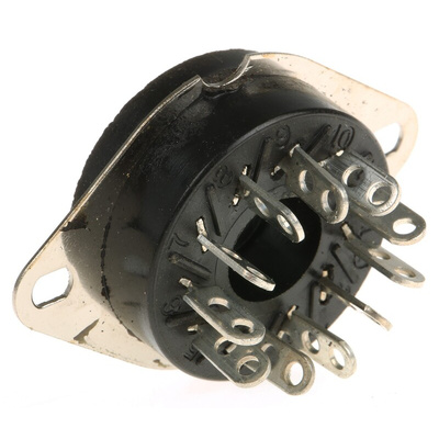 Finder 90 11 Pin 250V ac Panel Mount Relay Socket, for use with 60.13
