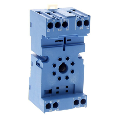 Finder 90 8 Pin 250V ac DIN Rail Relay Socket, for use with 60.12