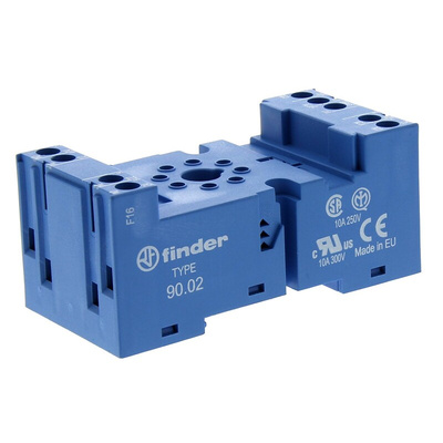 Finder 90 8 Pin 250V ac DIN Rail Relay Socket, for use with 60.12
