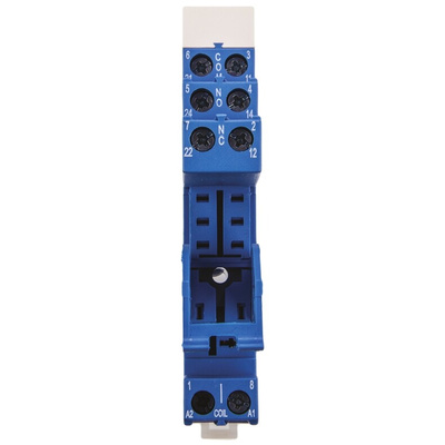 Finder 97 8 Pin 250V ac DIN Rail Relay Socket, for use with 46.52 Series Relay