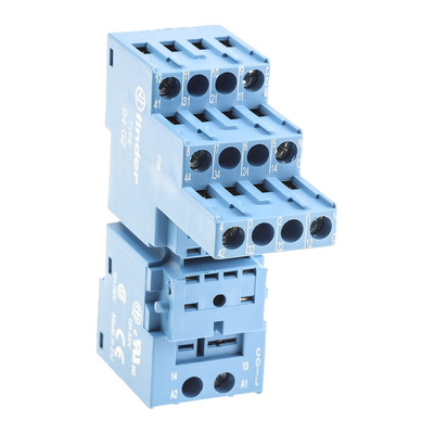 Finder 94 8 Pin 250V ac DIN Rail Relay Socket, for use with 55.32