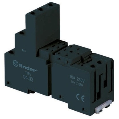 Finder 94 11 Pin 250V ac Relay Socket, for use with 55.33