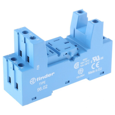 Finder 96 8 Pin 250V ac DIN Rail Relay Socket, for use with 56.32