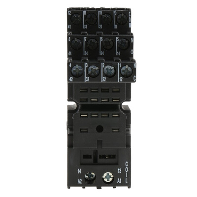 Finder 94 14 Pin 250V ac DIN Rail Relay Socket, for use with 55.34, 85.04, 55.32 Series Relay