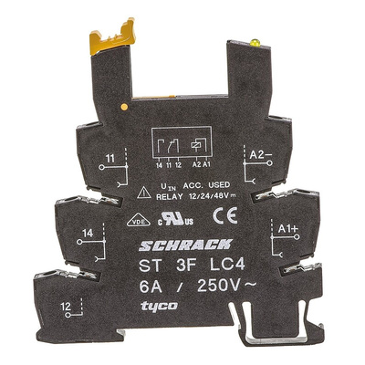 TE Connectivity 5 Pin 24V dc DIN Rail Relay Socket, for use with SNR Series
