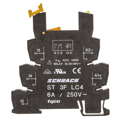 TE Connectivity 5 Pin 24V dc DIN Rail Relay Socket, for use with SNR Series