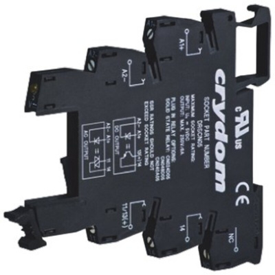 Sensata / Crydom 24V dc DIN Rail Relay Socket, for use with CN Series