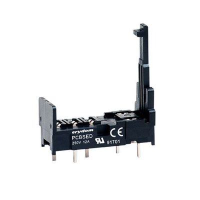 Sensata / Crydom ED Series 5 Pin 250V PCB Mount Relay Socket, for use with ED Series