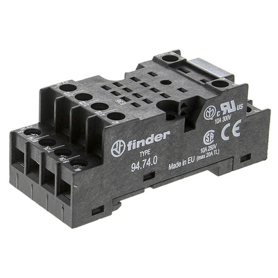 Finder 94 Relay Socket, for use with 55.32 - 55.34 Series Relays and 85.04 Series Timers