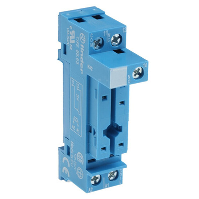 Finder 95 5 Pin 250V ac DIN Rail Relay Socket, for use with 40.31 Series Relays
